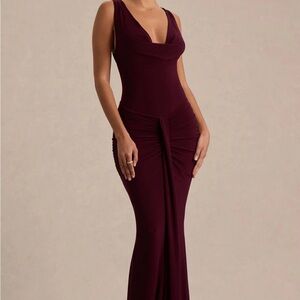 Club L London Burgundy Maxi Dress